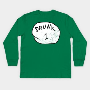 Drunk 1 Shamrock Saint Paddy irish Gift Kids Long Sleeve T-Shirt